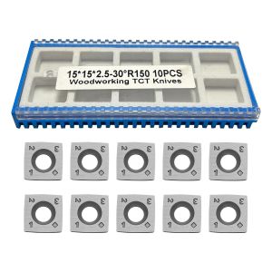  15x15x2.5mm R150 Carbide Inserts Knife For Planer Helical Cutterhead And Wood Woodturning Tool 15mm Carbide Inserts 4&quot; R Indexable for All Byrd Shelix Manufactures