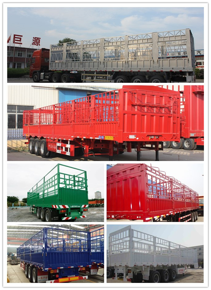 Semi Trailer Cargo Carrier Livestock Transport Fence Trailer with Dual Line Braking System