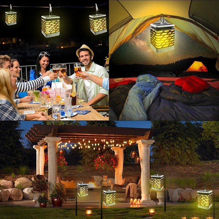 Decorative Party Solar Flame Garden Lights Outdoor Hanging For Garden Landscape