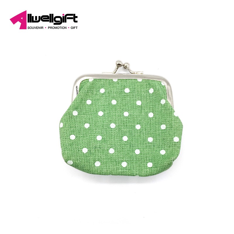 New Cute Buckle Coin Purses Kiss-lock Change small dot fabric bag mini cute coin purse