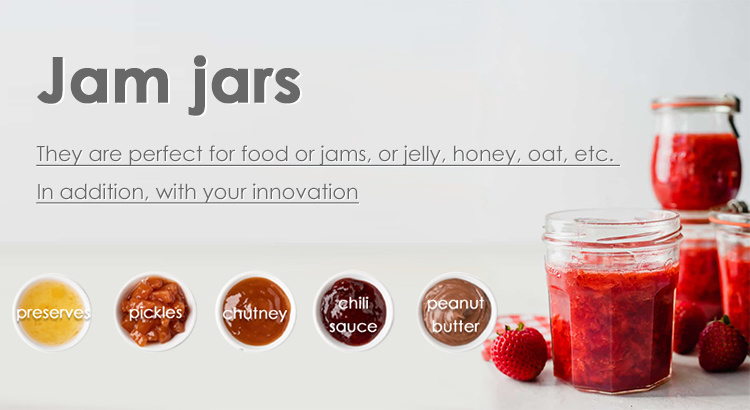 New Design 375 Ml 5020 Ml Sealable Glass Jar Jam Jars with Metal Lid