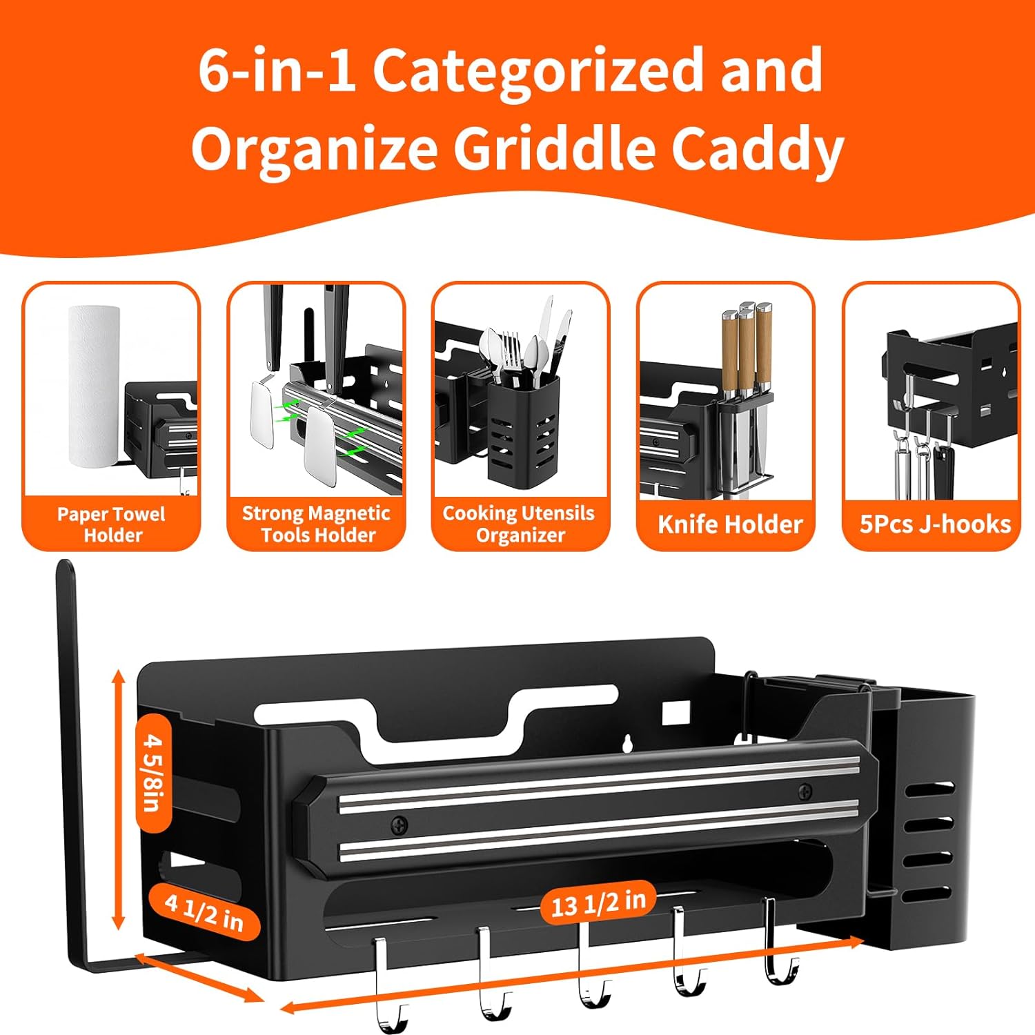 Griddle Caddy for Blackstone Free Drilling Hole Space Saving Grill Accessories for Blackstone 28"/36" Griddles/Prep Cart