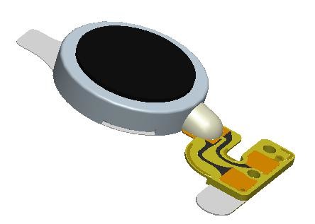 Micro Pancake Vibration Motor 75 MA Max 3V 10mm 1020 Coin Fpc Connection