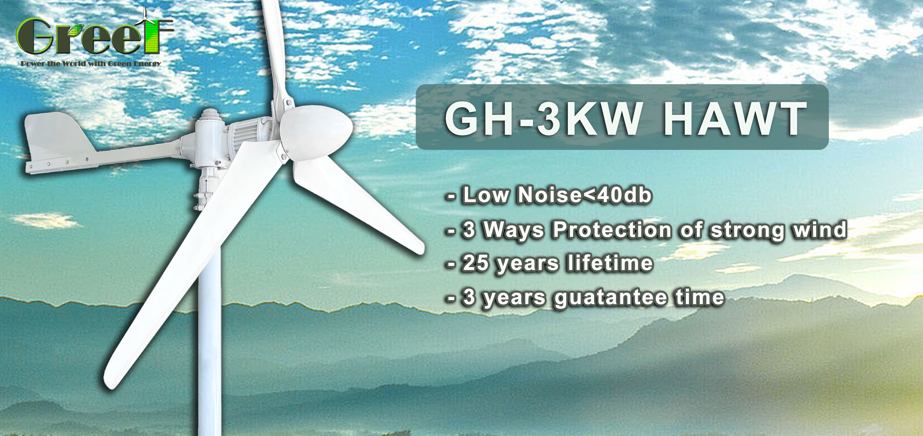 Low Start Wind Speed Single Phase Solar Wind Hybrid System Wind Generator 3KW