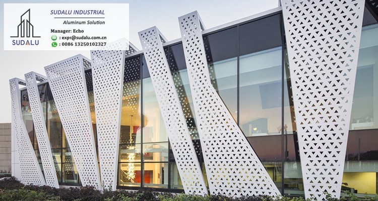 SUDALU OEM Aluminum Facade Cladding Panel Perforated Laser Cutting Panel Manufacturer from Foshan