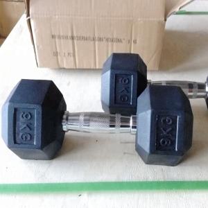 Tough Durable Rubber Coated Hex Dumbbells With Comfortable Handles