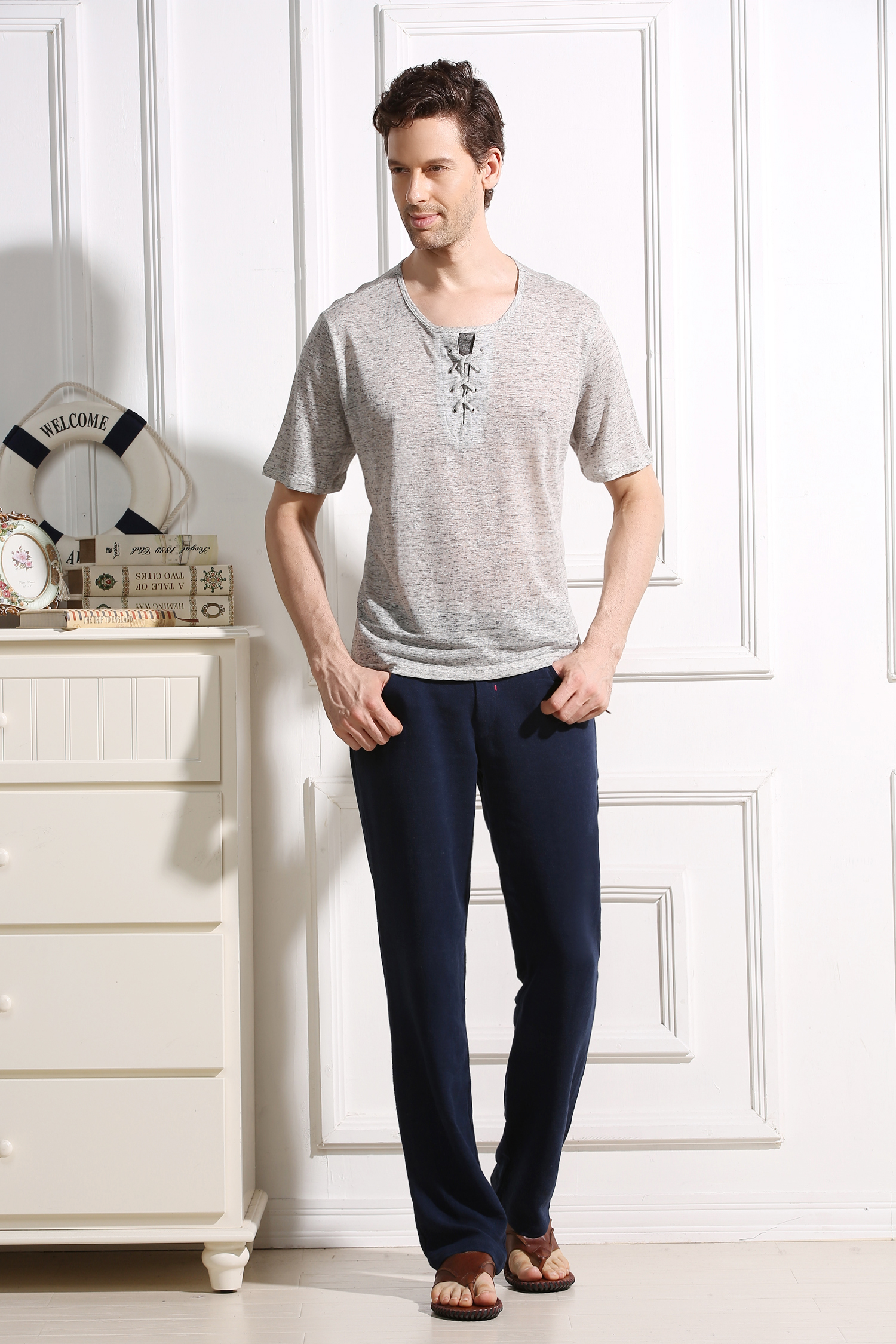 Autumn Spring 100 Hemp T Shirts , Custom Hemp T Shirts Knitted Fabric Type