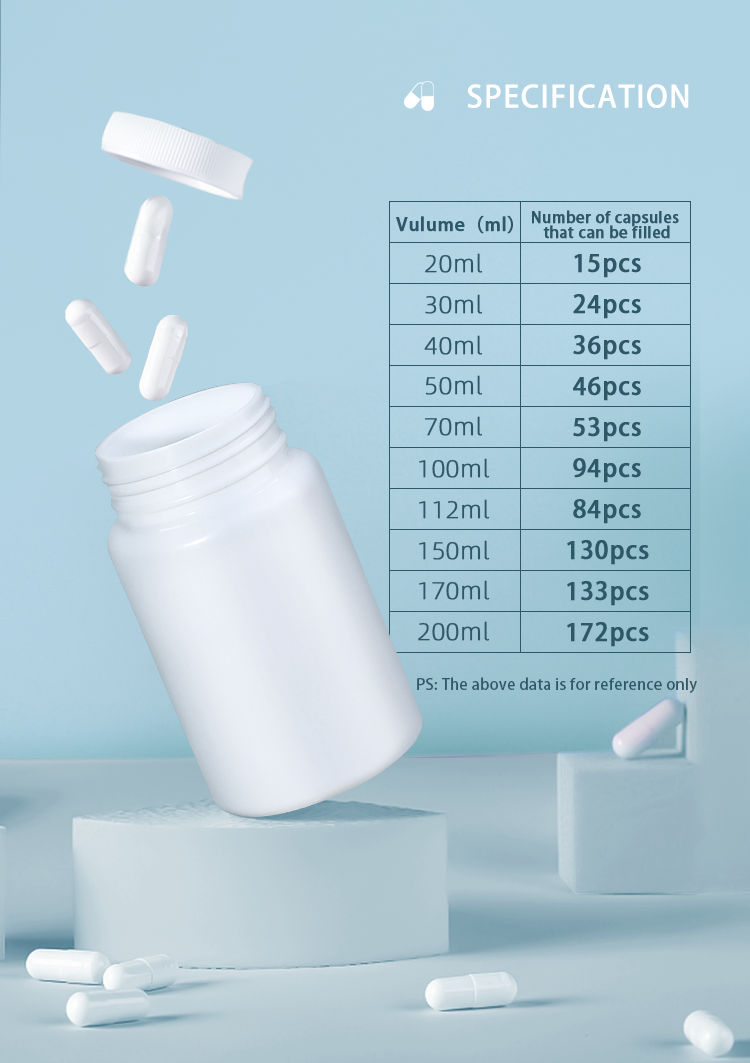 Screen Printing HDPE Plastic Pill Bottle With Screw Lid for Pharmaceutical Packaging