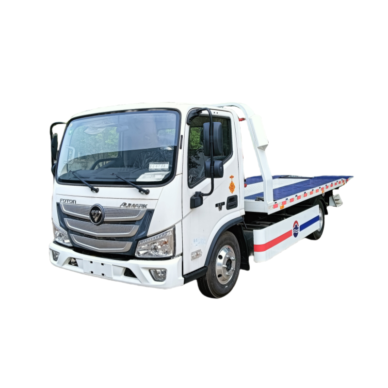 Mini Small Foton 120hp Cummins Engine ABS Fast 5 Gear 5.998*2.3*2.05m Flat Bed Loading 7.57 Ton Tow Trucks Wrecker Truck