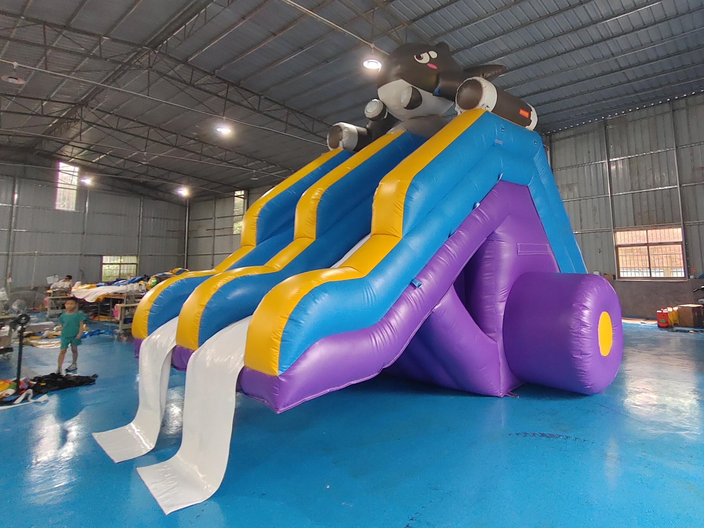 Digital Printing Inflatable Dry Slide Castle Double Slides Inflatable Giant Slides Shark Cartoon For Kids And Adults