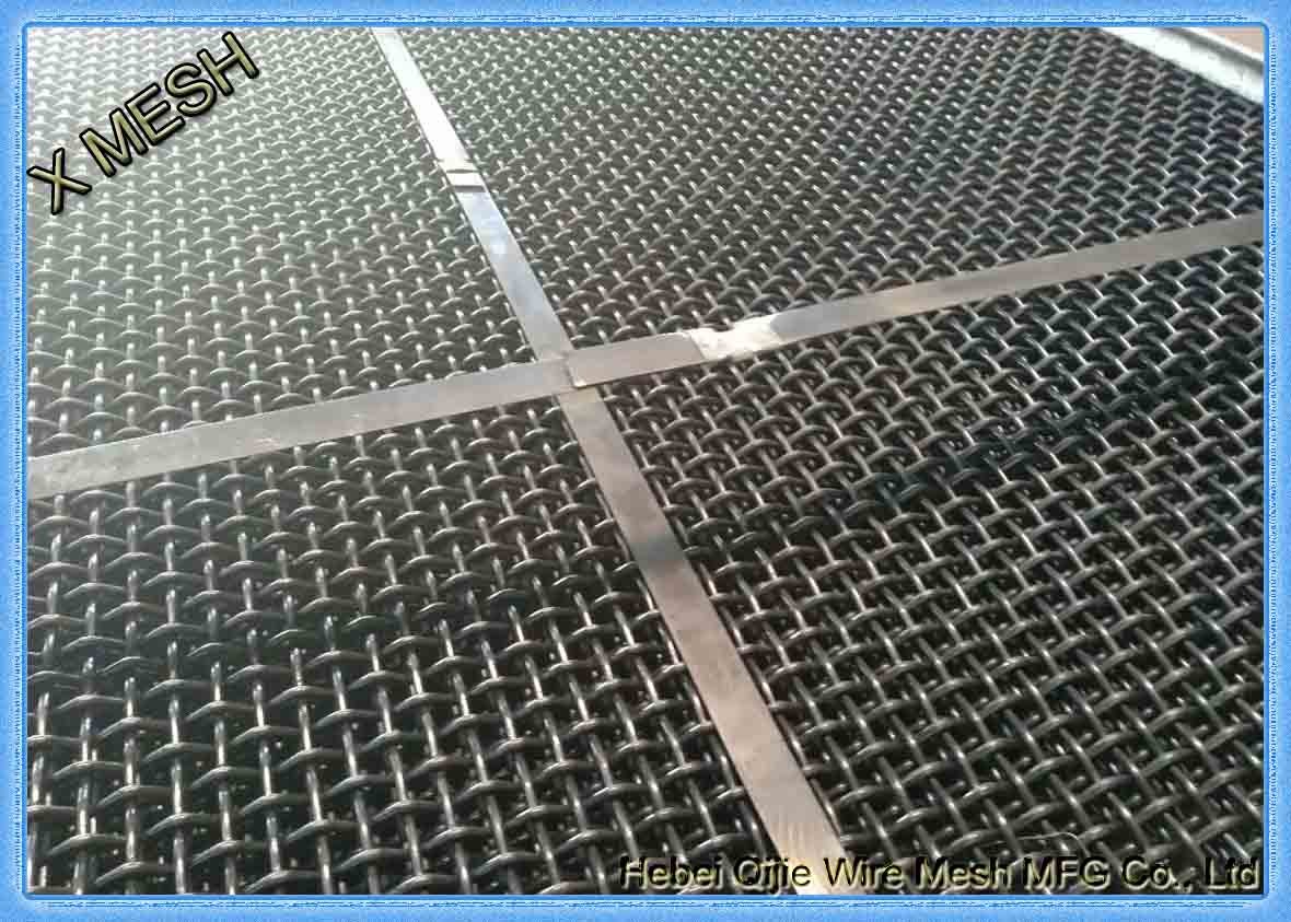 High Tensile Woven Mining Screen Mesh Square Hole 2.0mm Wire Diameter With Hooks