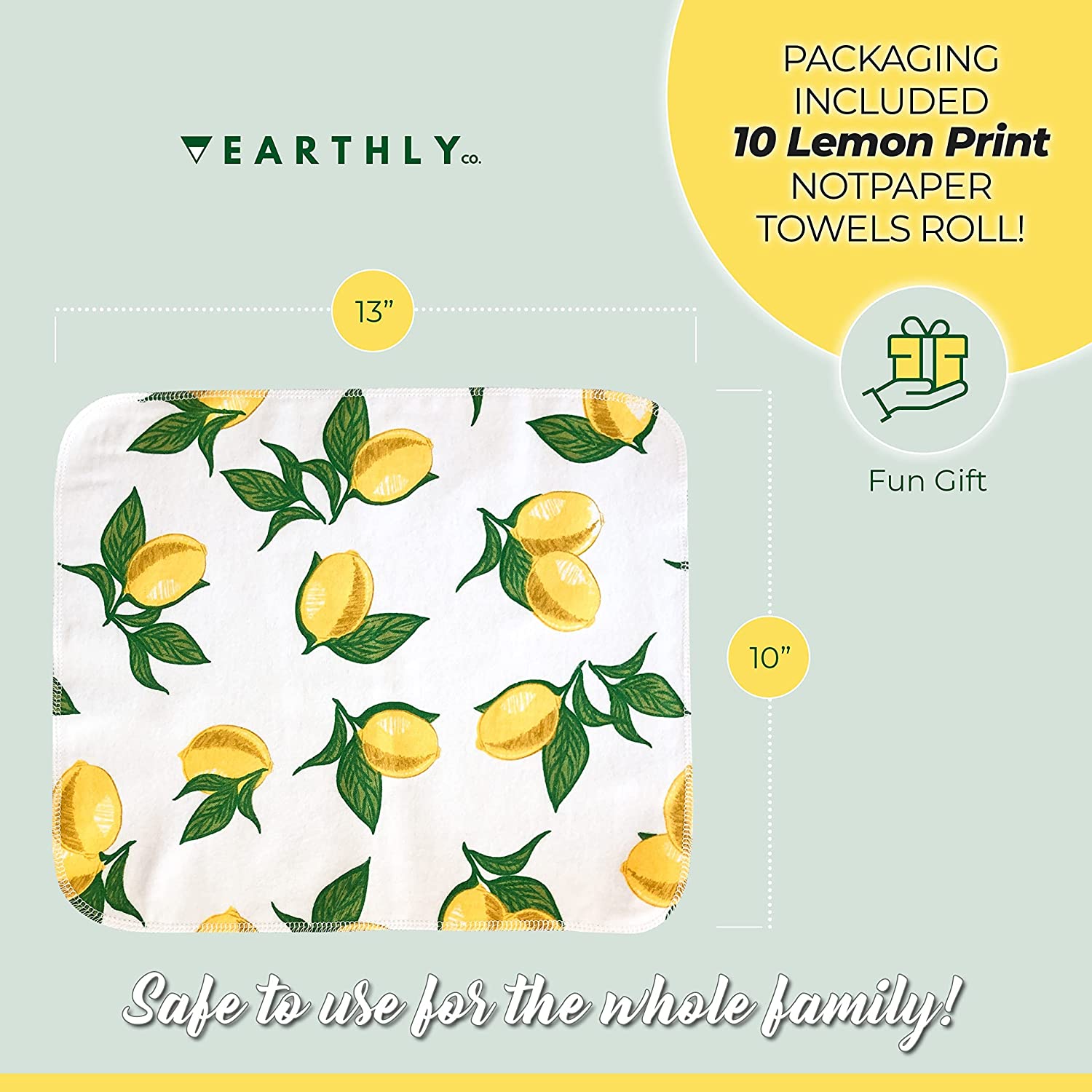 25 Pack Reusable Paper Towels Durable Cardboard Roll 100% Cotton Cloth 10 Count Pack of 1
