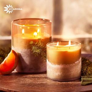 ODM Aromatherapy Aroma Scented Candle Lemon Round Shape Custom