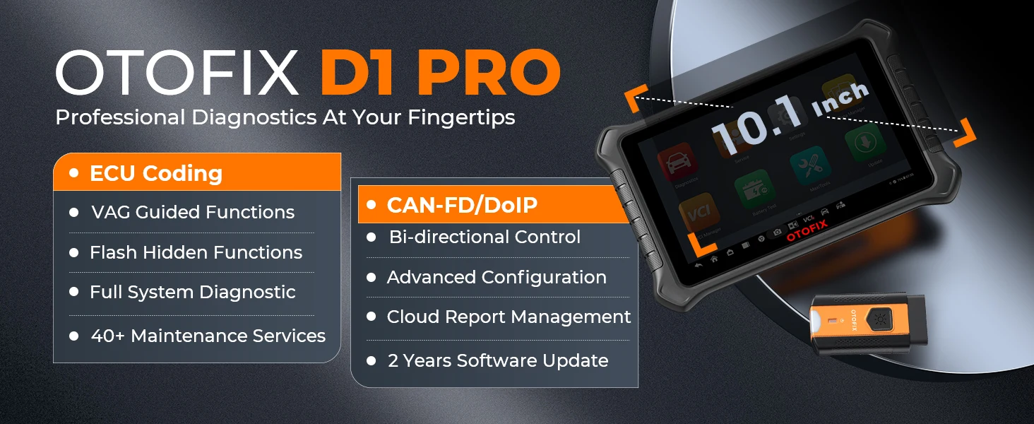 OTOFIX D1 PRO Bluetooth Diagnostic Tools Diagnostic Scanner ECU Coding Bi-Directional Control 2 Years Free Shipping OB2