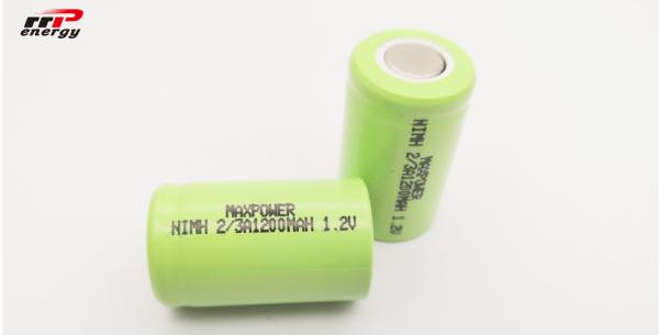 Flat Top Cylindrical Nimh Aa Rechargeable Batteries 1.2V 2/3A1200mAh High Rate