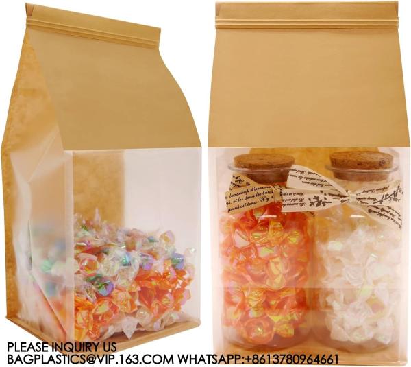 Bakery Bags With Window Cookie Bags For Packaging Candy Bags Treat Bags, Popcorn