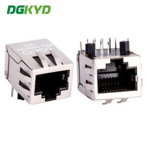  Right Angle 10 / 100 BASE RJ45 Modular Jack With Transformer Ethernet Cable Connector KRJ-146WDNL Manufactures