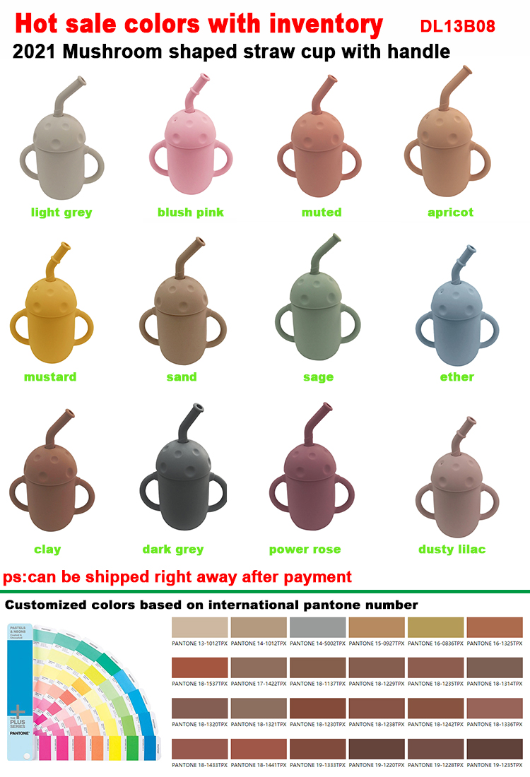 Organic Mushroom Shaped Toddler Silicone Straw Cup Nitrosamine Free
