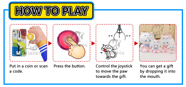 Indoor Crane Machine Plush Toys Arcade Game Coin Operate Claw Machine For Playing