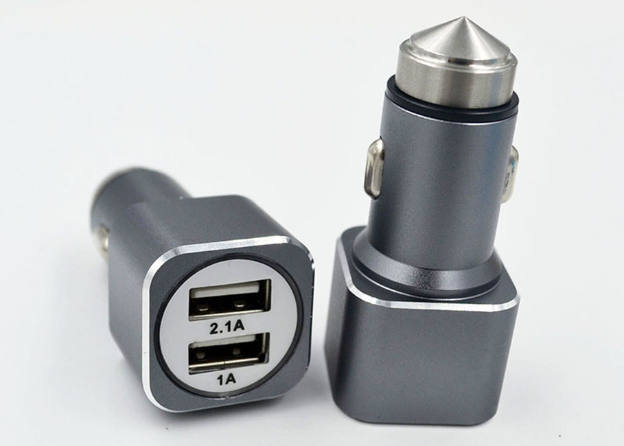 DC5V 2.4A Car Charger Adapter With Dual Port 12-24V Input CE FCC Approved
