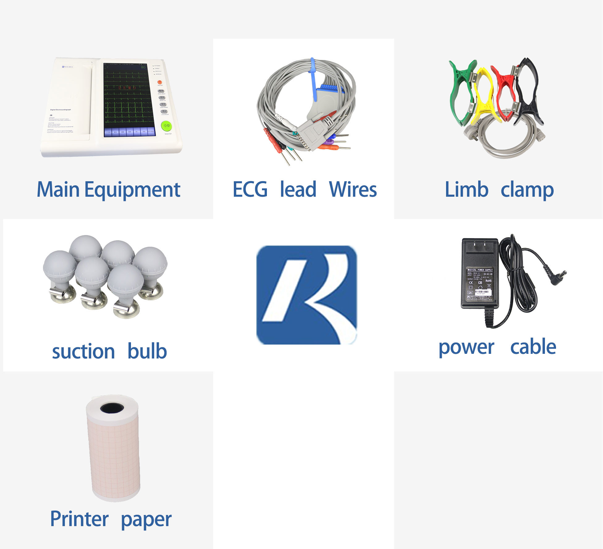 14.8V Touch Screen Medical Ecg Machine Data Transfer By Software Pc