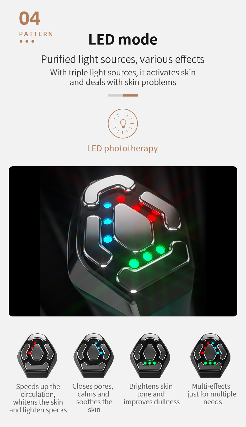 Anti Aging 4 Gears 15minutes Handheld Led Facial Light