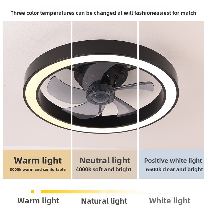 2025 New Lighting Japanese Standard Cross-Border Fan Light LED Ceiling Fan Integrated Bedroom Dining Room ABS Lamp