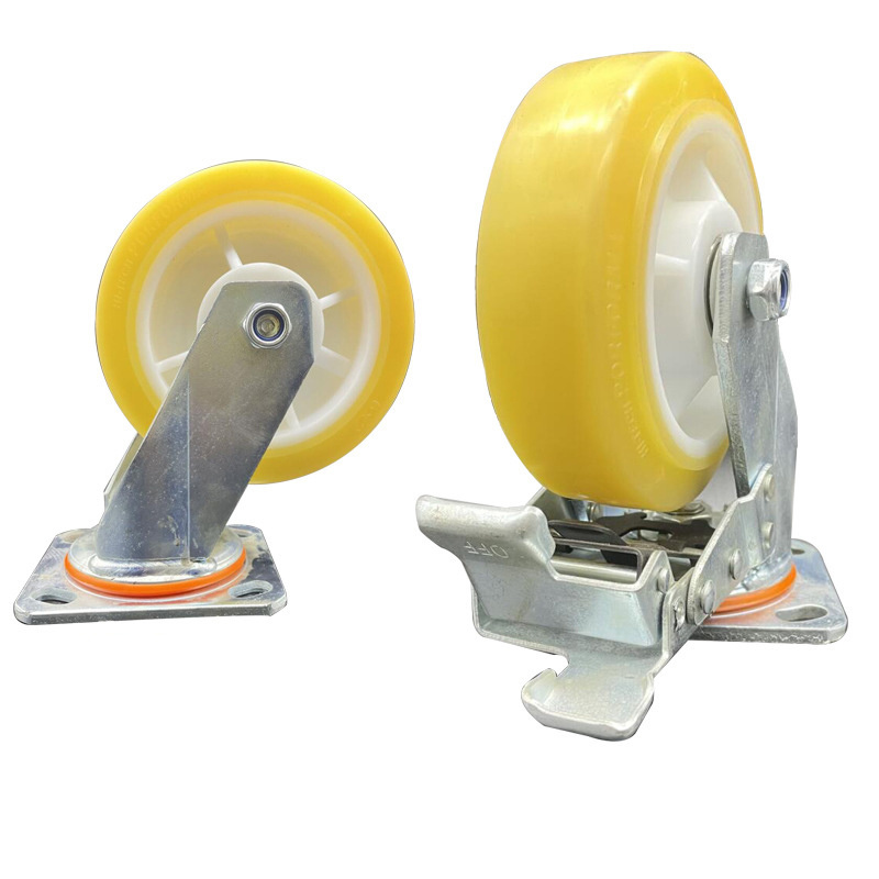 New Products Yellow Transparent TPR Heavy Duty Swivel Castor Wheel with Brake