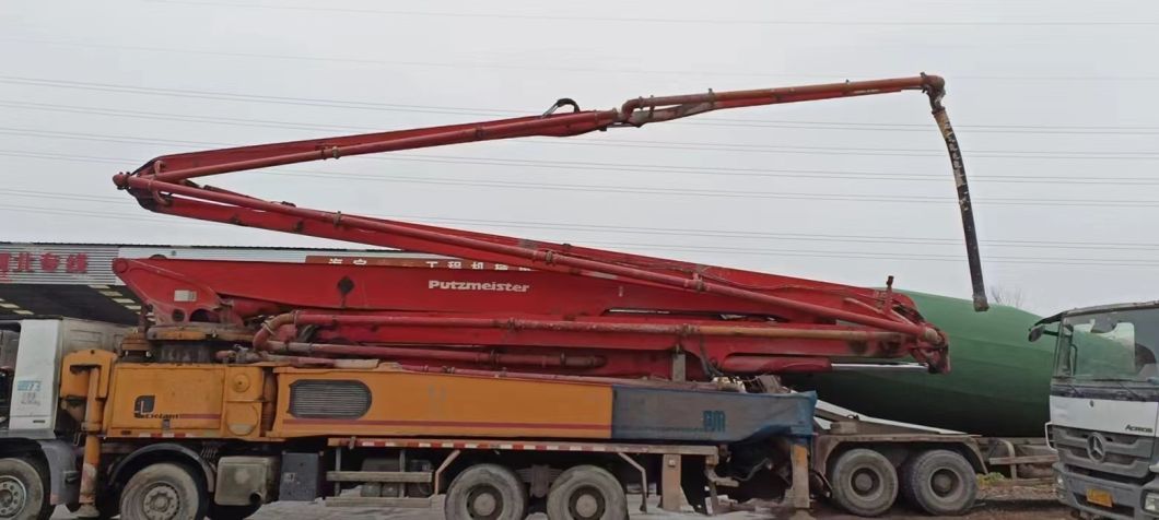 Putzmeister 56m Benz Machinery Concrete Equipment Concrete Placing Boom Pumping Machine Second Hand Truck Mounted Concrete Pump Cost Price