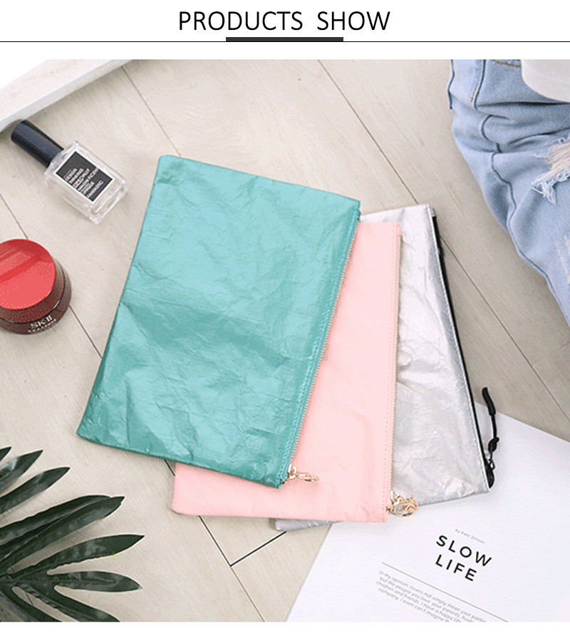 Eco Friendly Tyvek Paper Travel Washable Toiletry Cosmetic Bag