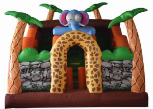  Inflatable Safari Park Bouncy Slide / PVC Inflatable Elephant Bouncer Colourful Manufactures
