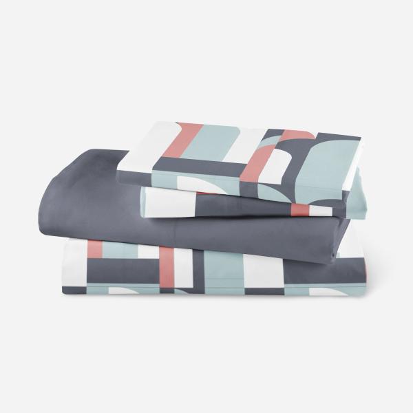 Home Textile Flat Sheet Geometric Printed Bed Cover Soft Bed Sheet 4 Pcs