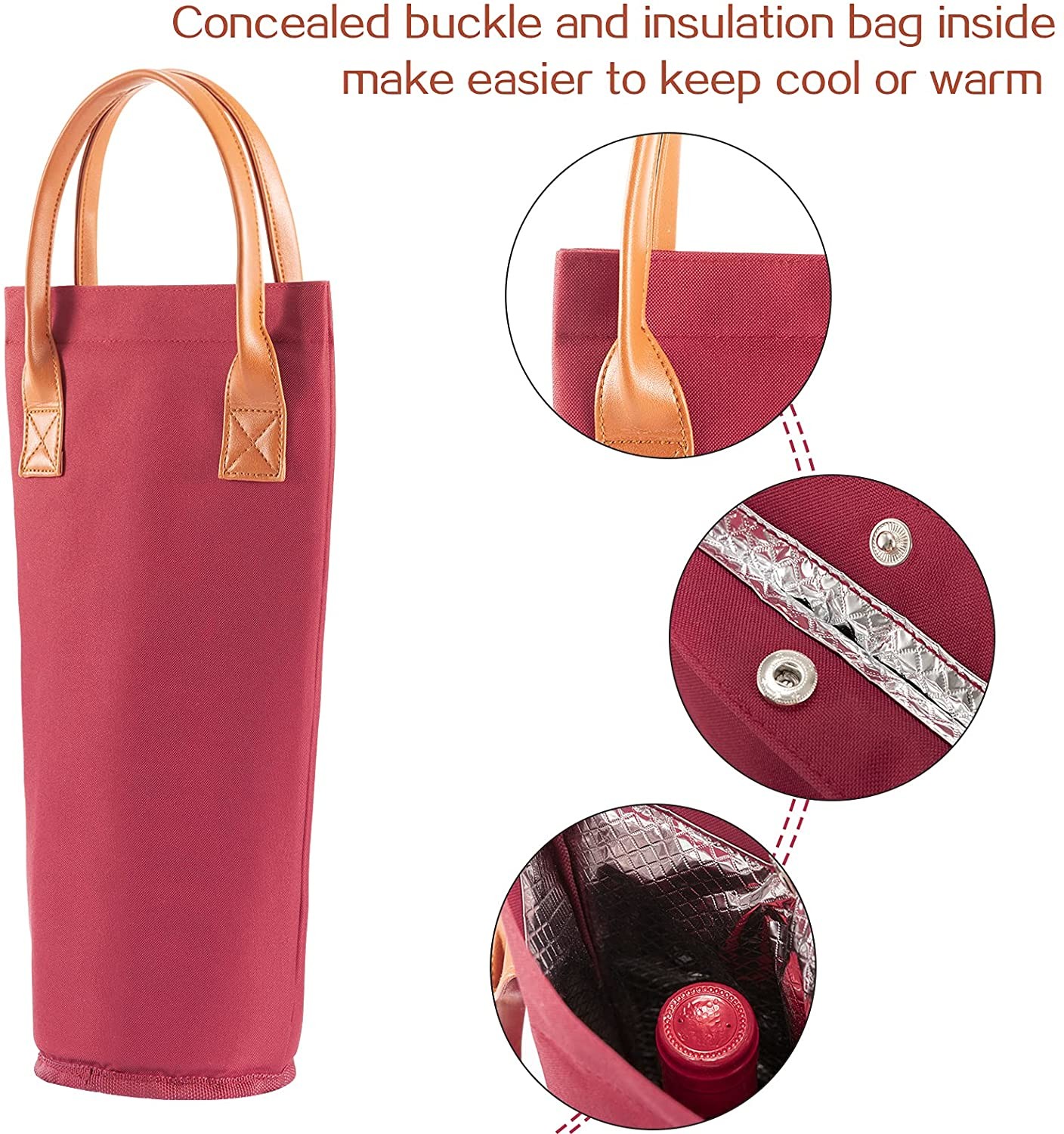 Round Portable Insulated Cooler Bag For Baby Bottles Wine Ice Bag Small 4x14"