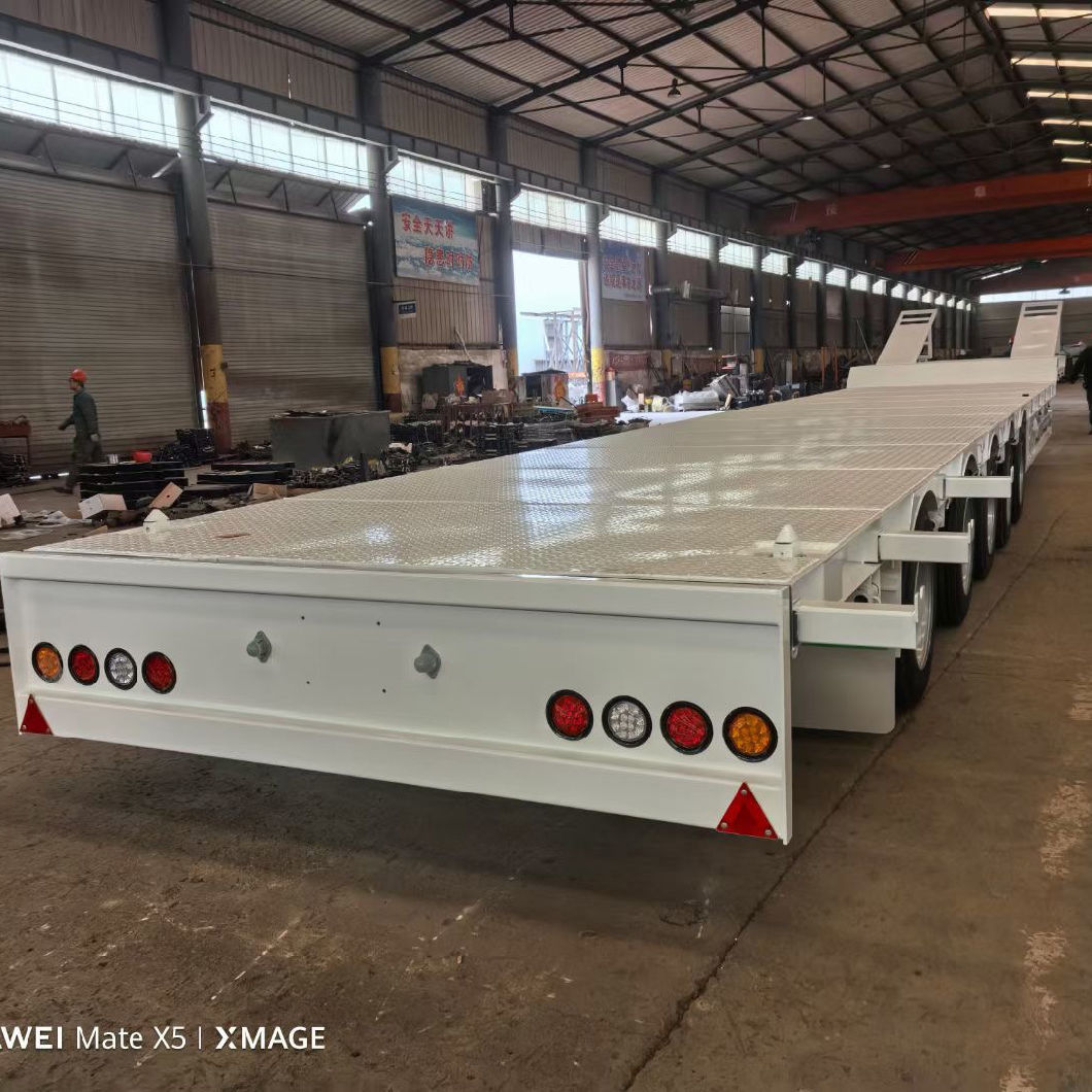 3 Axle 40-80 Tons Lowbed Semi Trailer for Sale to Africa