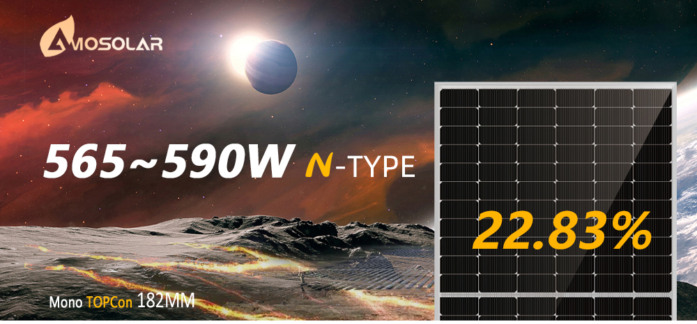 Amosolar Fashion 182mm 144cellss 565w 570w 575w 580w 585w 590w PV Panel Ready To Ship