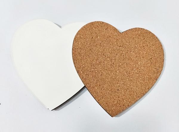 Amazing 100x100mm Delicate Heart Shape Sublimation MDF Blank Coaster for Wedding