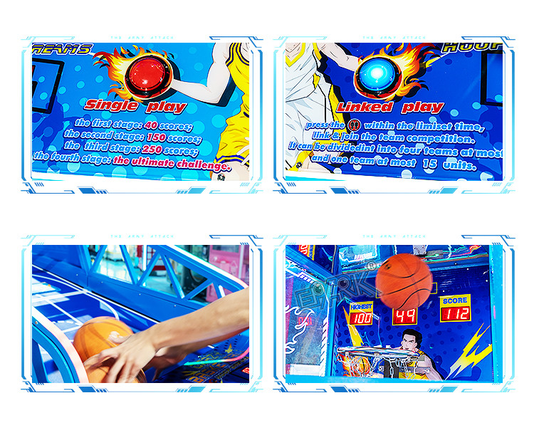 Adult Indoor Electronic Arcade Basketball Games Machines Coin Operated Competition Basketball Machine