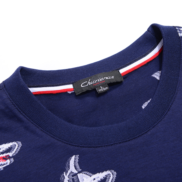 Digital Printing Mens Designer T Shirts Viscose / Cotton Material Embroidered Technics