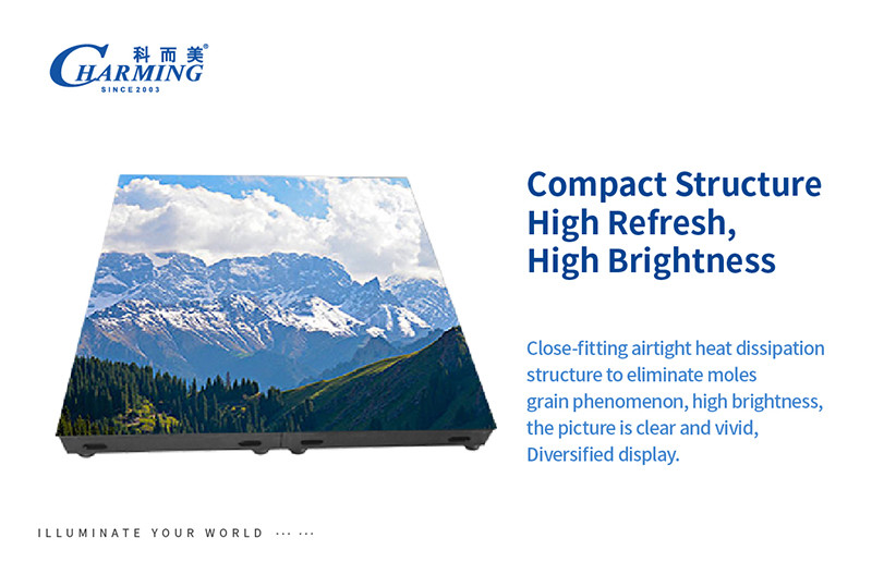 Practical 1920Hz LED Screen Floor Tiles , IP65 Waterproof Rent Disco Floor