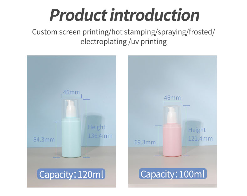 100ml 120ml Refillable Bottles Square Plastic Cosmetic Spray Bottles With HDPE Collar