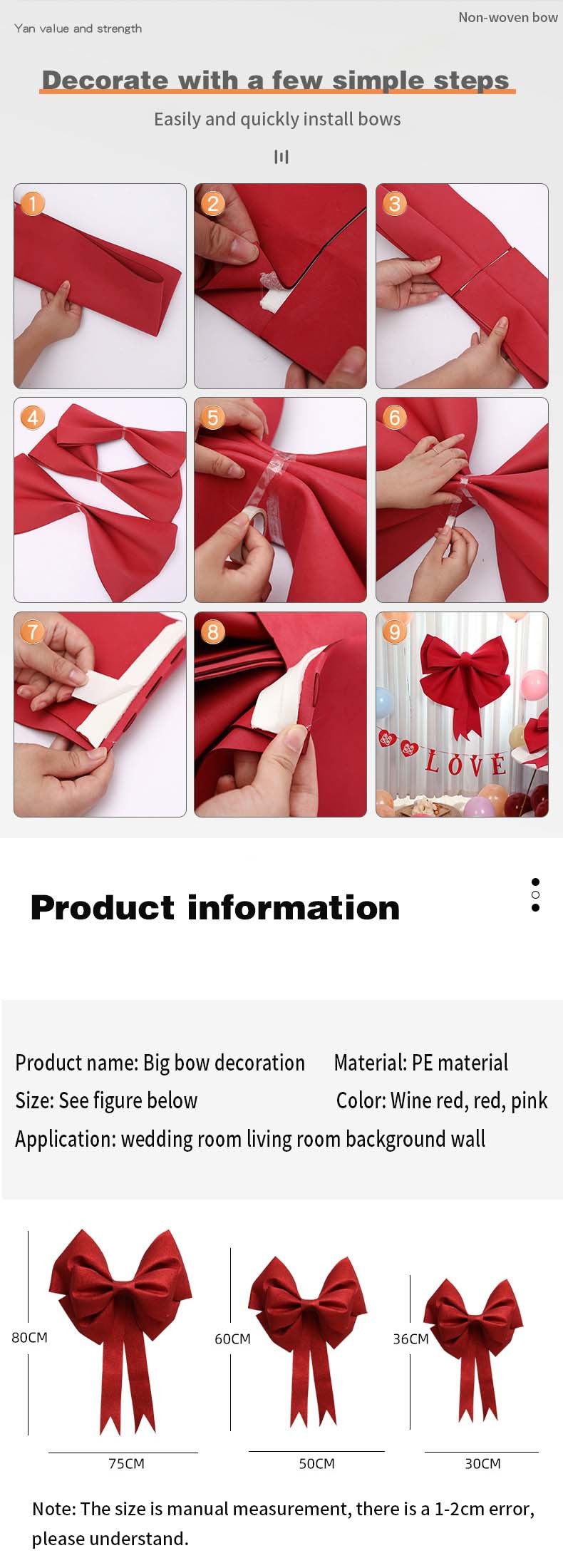 Home Decor Handmade Bow Ties Large Eva Foam Bowknot For Party Decoration