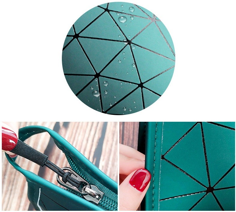 Black PU Leather Brush Lips Pencil Waterproof Cosmetic Bag For Purse