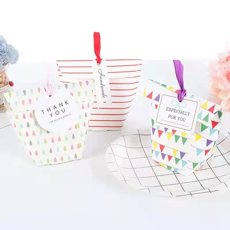 Custom logo printed party favor colorful goodie candy paper gift bag for kids birthday party
