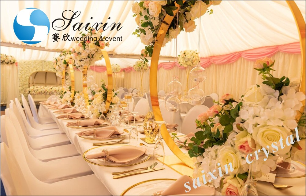 ZT-325L Saixin Gorgeous 18 arms Crystal candelabra flower stand for wedding centerpiece