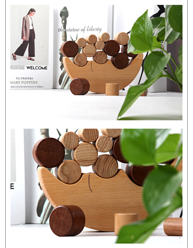 Montessori Moon Small Wooden Building Blocks Target Beech Balance