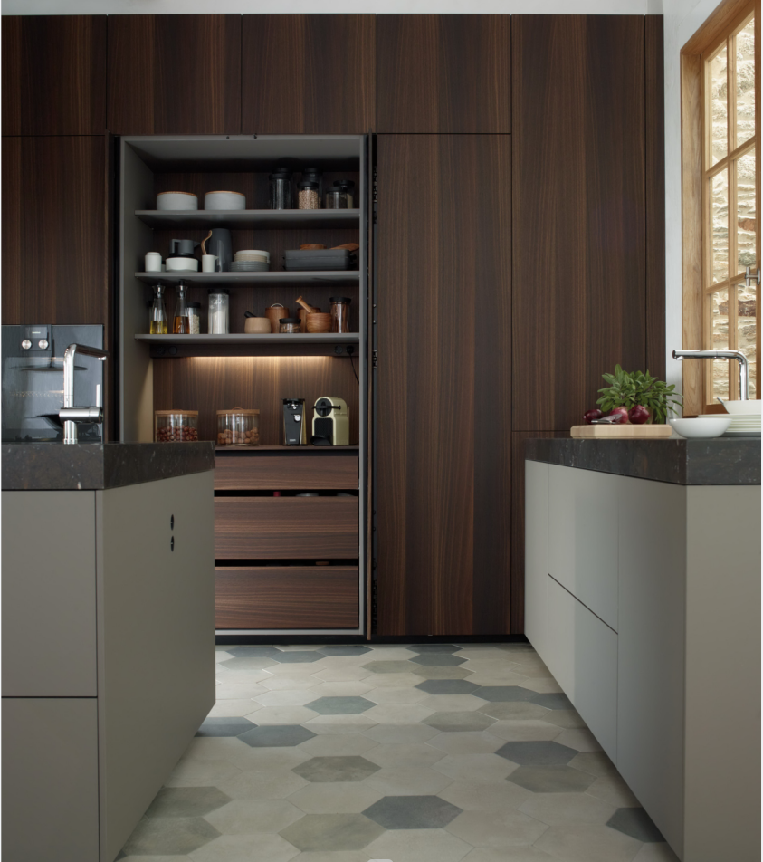 Flat Edge Plywood Door Material High End Waterproof Modern Design Modular Kitchen Cabinet
