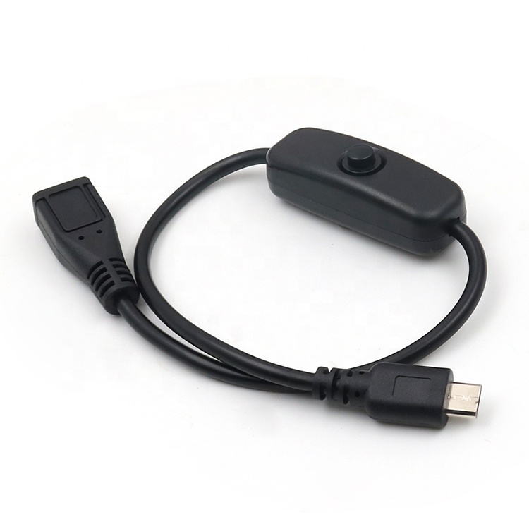 Male to Female ON OFF Micro USB Extension Charging Cable with Switch