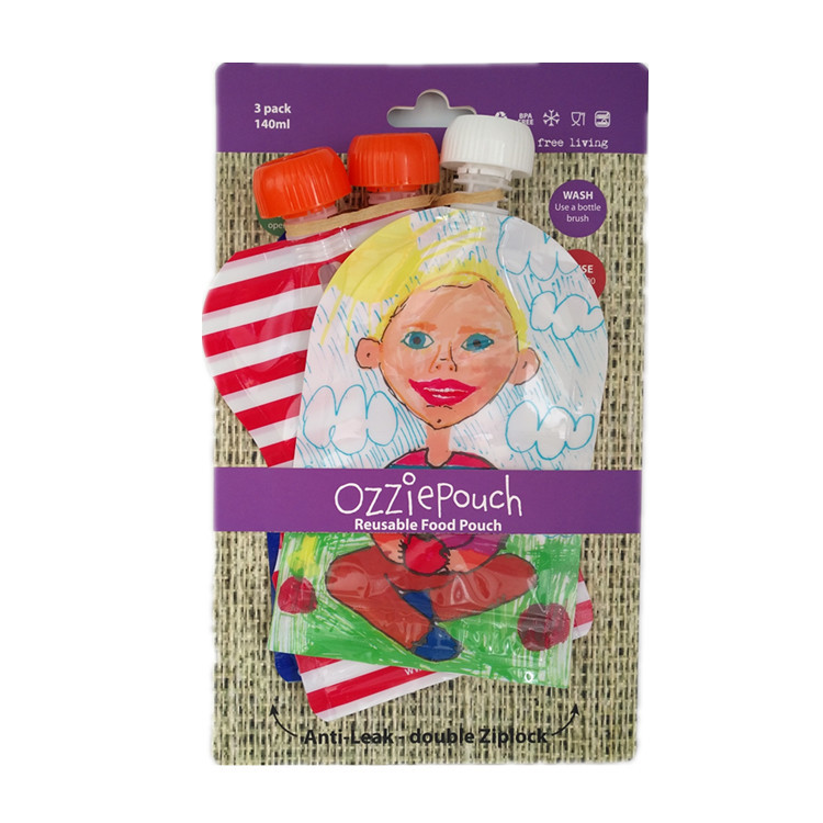 Gravure Printing Reusable Food Packaging Liquid Squeeze Pouch