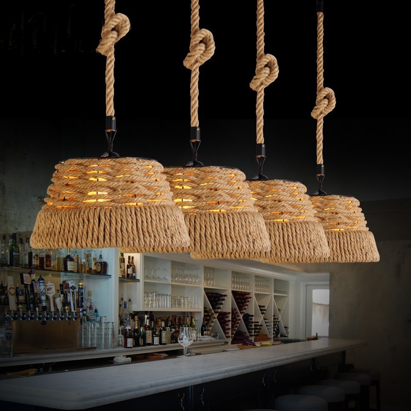 Vintage Rope Mesh pendant lights for indoor home lighting Fixtures (WH-VP-20)