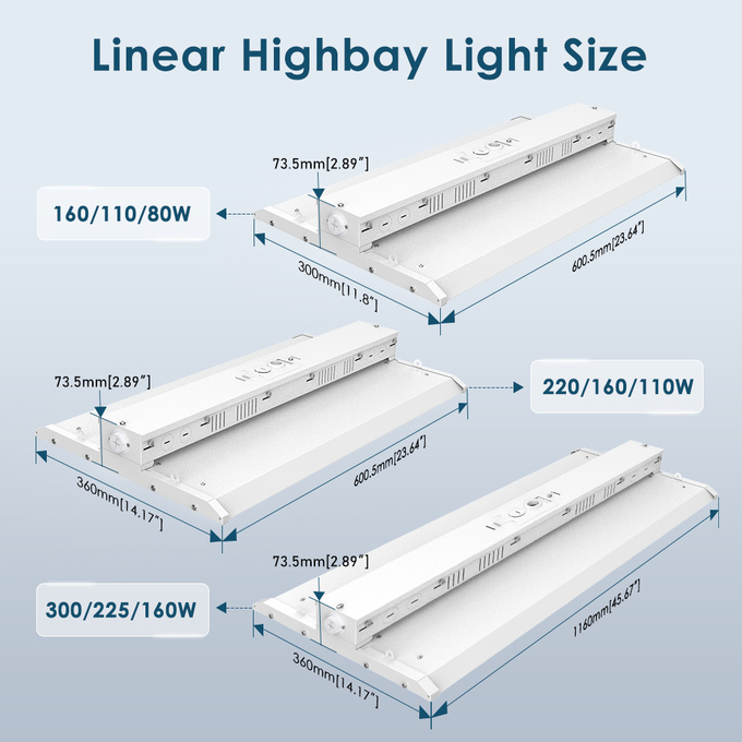 Tunable LED Linear Highbay Light 80W 100W 120W Aluminum Material